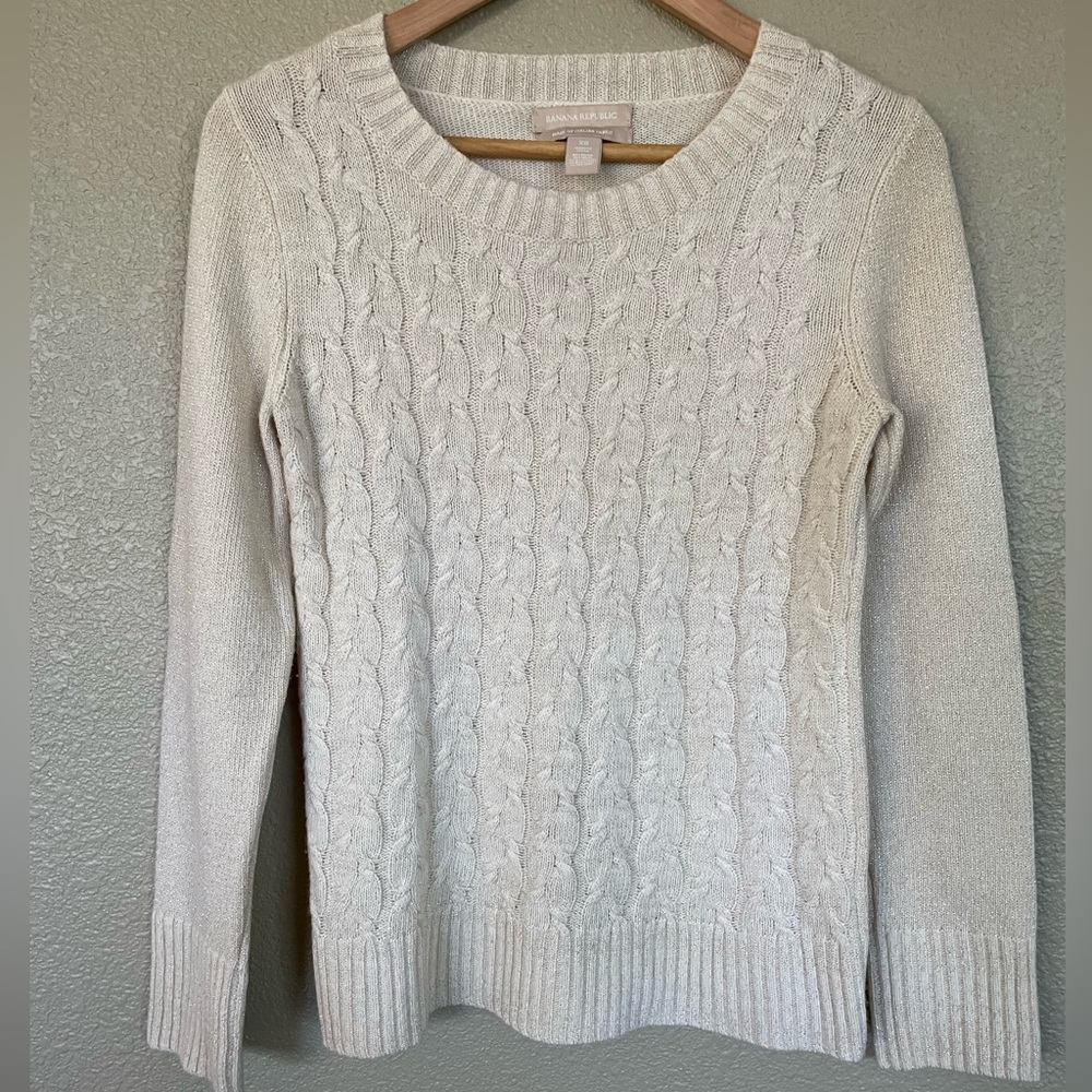 Beautiful gold spun Italian fabric crewneck
